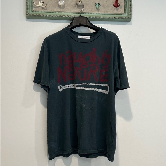 Daydreamer Tops - Daydreamer Naughty By Nature Gray Short Sleeve  T-Shirt adult size medium